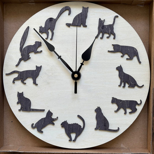 Cat Silhouette Clock